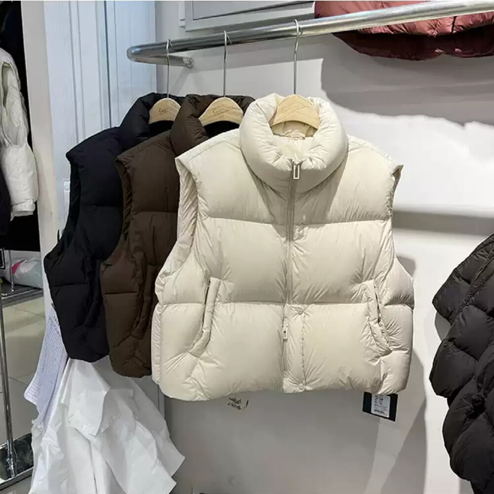 超好看减龄 胖mm大码新款时尚百搭棉服马甲女秋冬短款宽松外套607