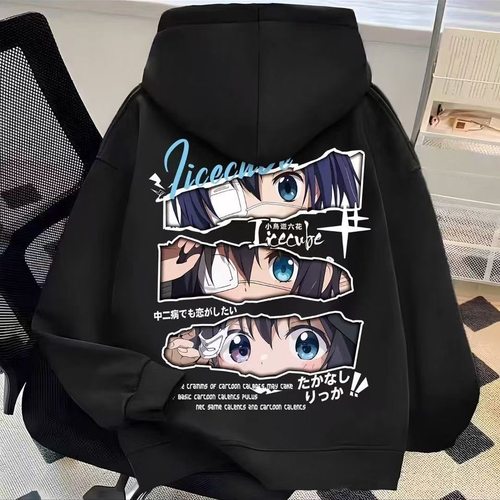 秋冬款新款日系情侣卡通连帽卫衣