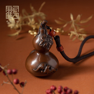 紫铜工艺品葫芦手把件挂绳男士随身把玩盘玩家居装饰高档礼品挂饰