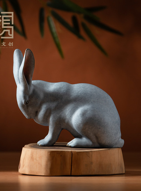 黄铜兔子摆件生肖兔手工铜工艺品