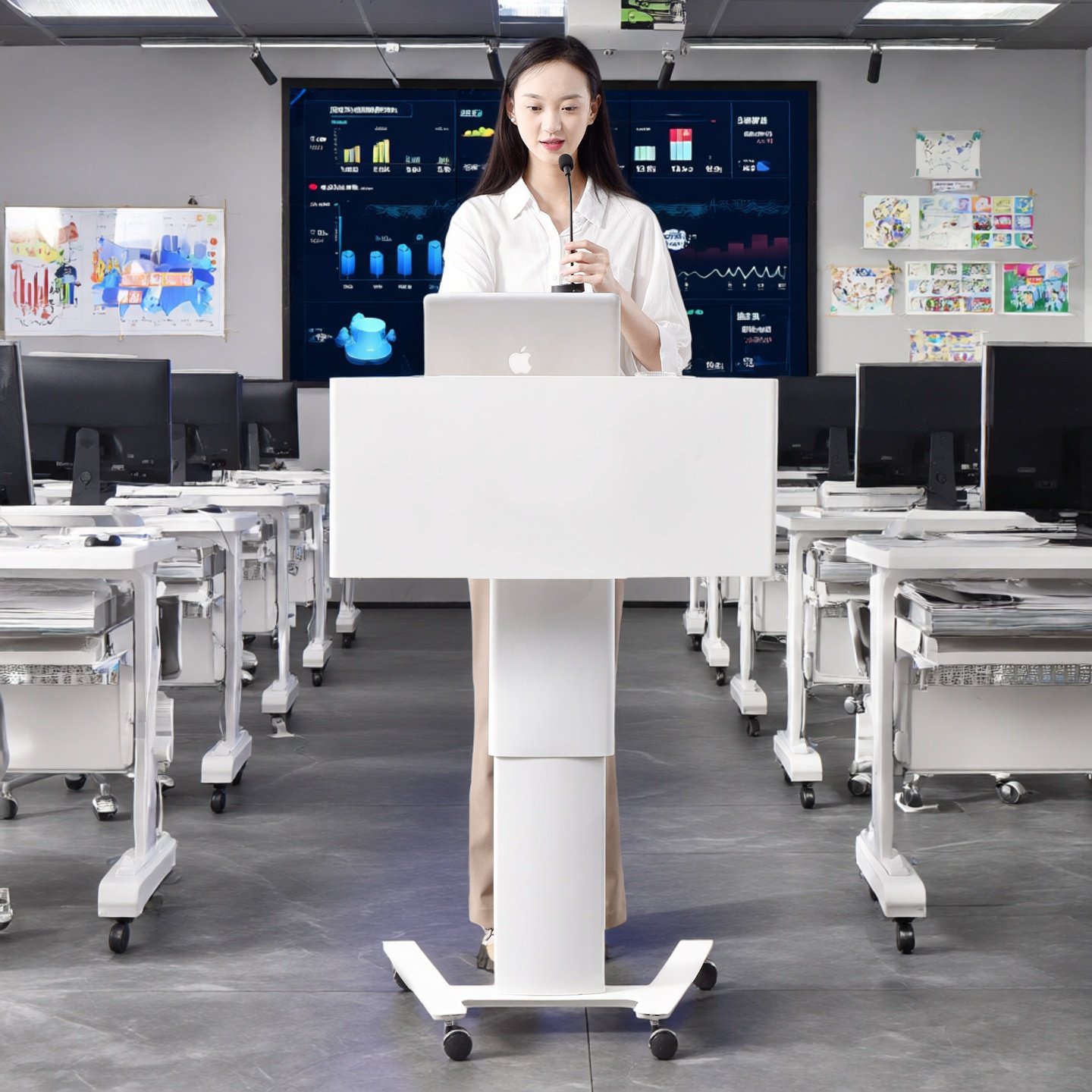 可移动升降演讲台发言台学校讲台桌办公会议培训迎宾接待台咨询台,商业/办公家具,演讲台/演讲桌,淘宝优惠券,粉丝福利购,淘宝优惠卷