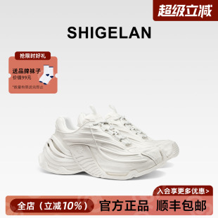 擦色做旧老爹鞋 潮小白鞋 女鞋 系带运动鞋 厚底休闲鞋 诗歌兰2025新款
