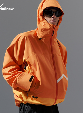 nowinsnow2025新款滑雪服男款单板专业3L橙色滑雪上衣滑雪防寒服