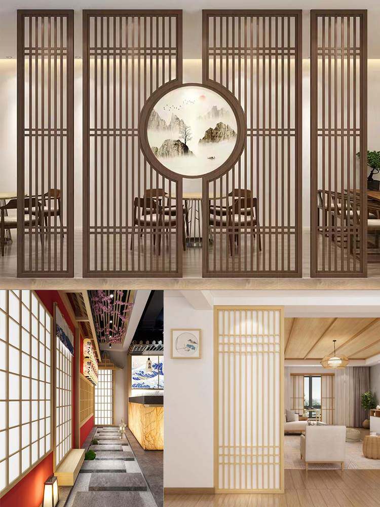 实木花格镂空新中式仿古门窗屏风隔断吊顶背景墙现代木格栅栏花板