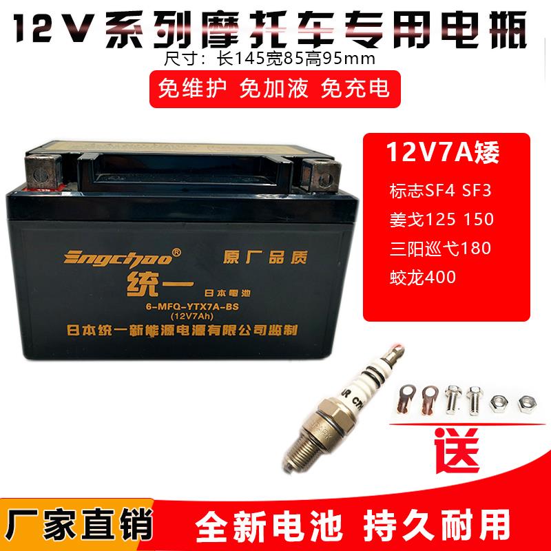 适用SF4 SF3标志姜戈150 125三阳巡弋180蛟龙400机车蓄电池