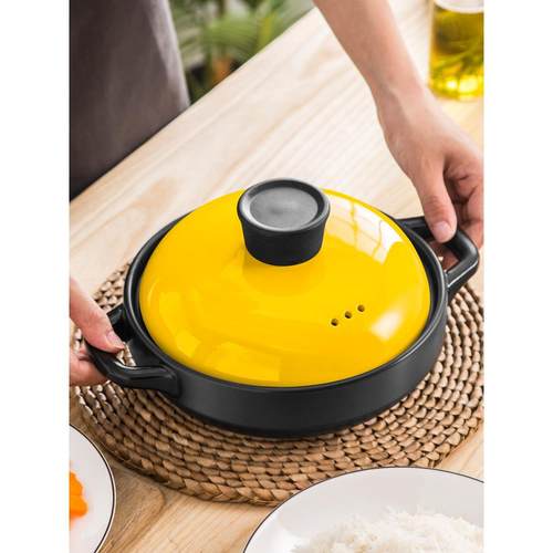 家用煲仔饭砂锅韩式手绘石锅拌饭燃气米线黄焖鸡沙锅浅底锅耐高温