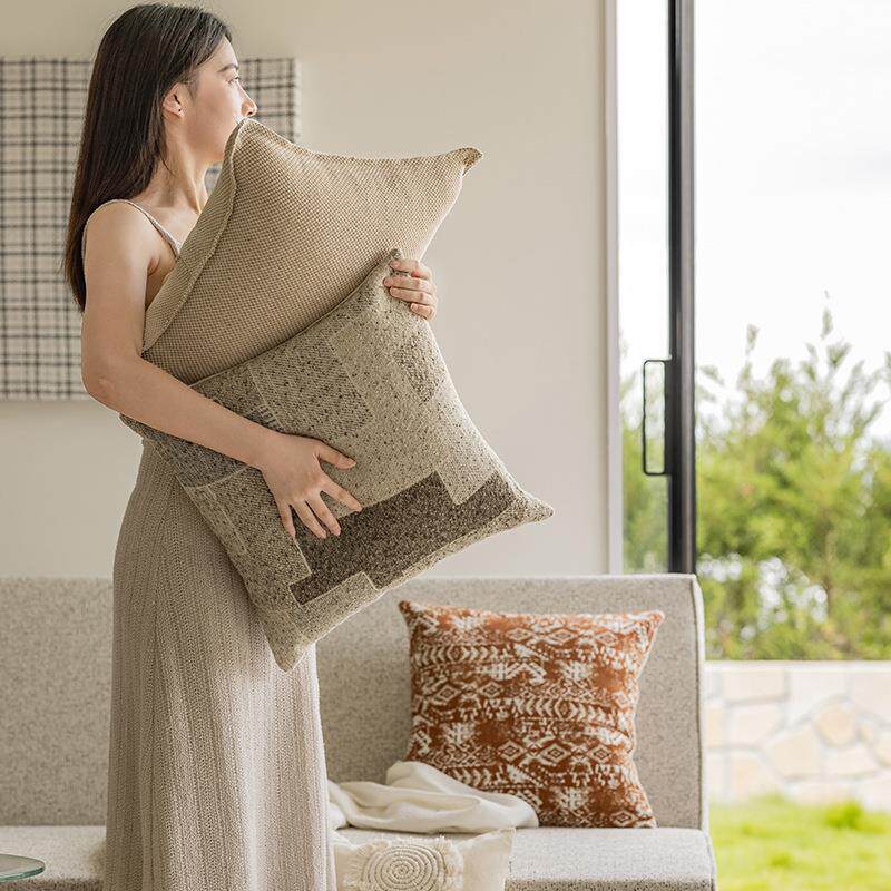 加厚亚麻布艺大号沙发靠垫抱枕套不含芯床头靠枕套腰枕靠背垫枕头