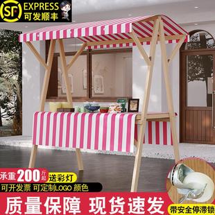 集市摊位桌可折叠夜市移动花车促销台展示架市集摊位架商场活动棚