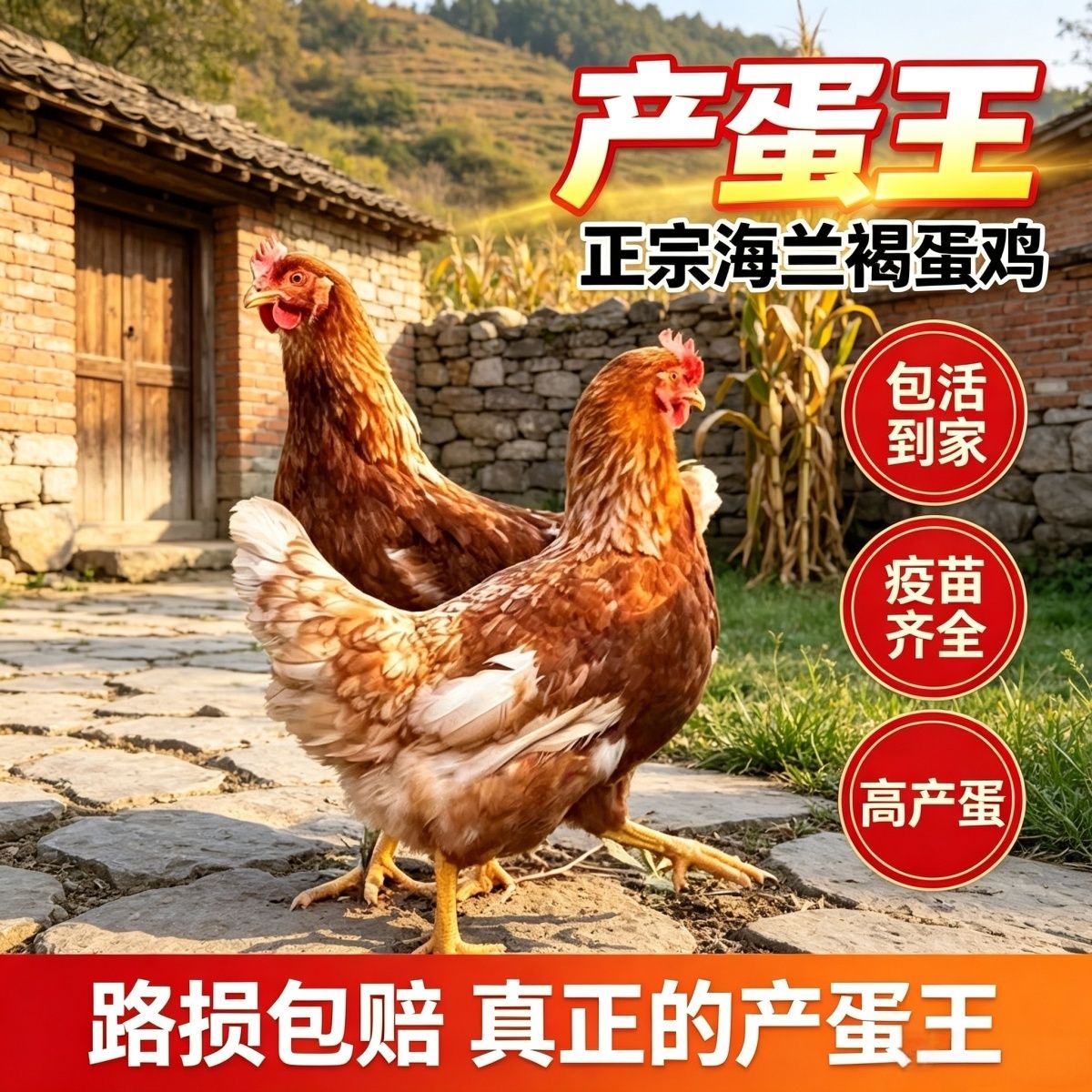 高产1.5斤海兰褐小鸡活苗脱温蛋鸡苗农家散养母鸡产蛋王土鸡苗