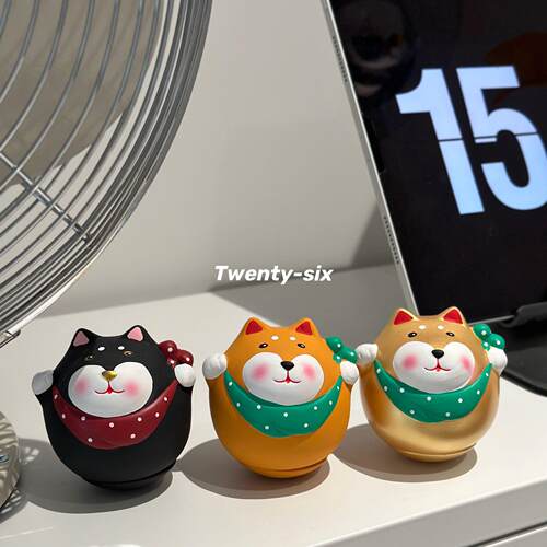 Twenty-six狗狗猫咪不倒翁送女生的办公桌饰品电脑可爱小摆件