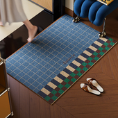 莫方格中古包豪斯丝圈入户地垫格子高级感PVC加厚进门脚垫可裁剪