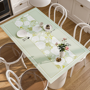 美式 芙罗拉法式 皮革轻奢餐桌垫免洗水防油高级感防烫茶几桌布定制