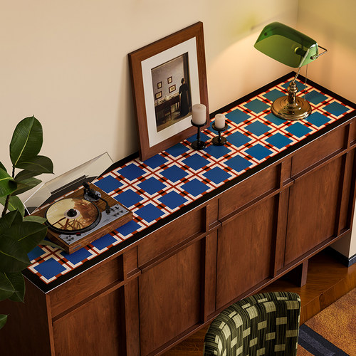 伴句年华英式皮革防水防烫边柜垫
