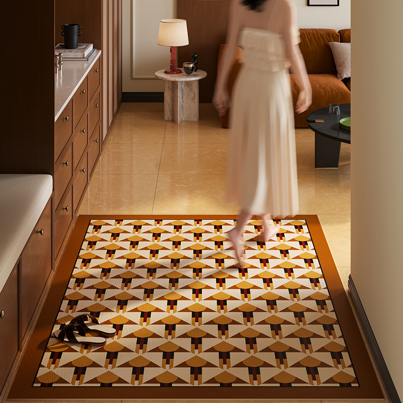 伴居年华厚皮革入户地垫可定制