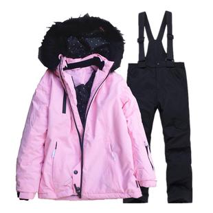 儿童滑雪服滑雪裤套装中大童女童户外加厚保暖防水滑雪衣服两件套