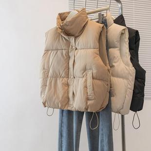 立领棉马甲女款2025新款外穿冬大码胖mm宽松棉服拉链叠穿上衣外套