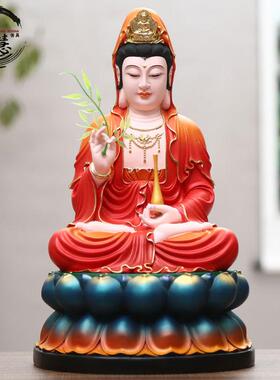 树脂佛像观音菩萨供奉红