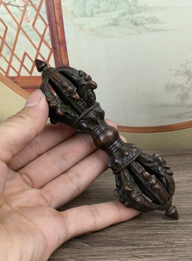 九股金刚杵大号金钢杵古玩杂项手把件家居装饰挂件