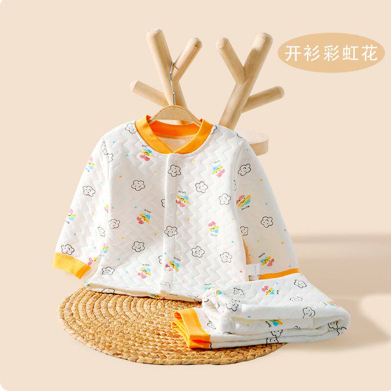 宝宝保暖衣套装纯棉男童