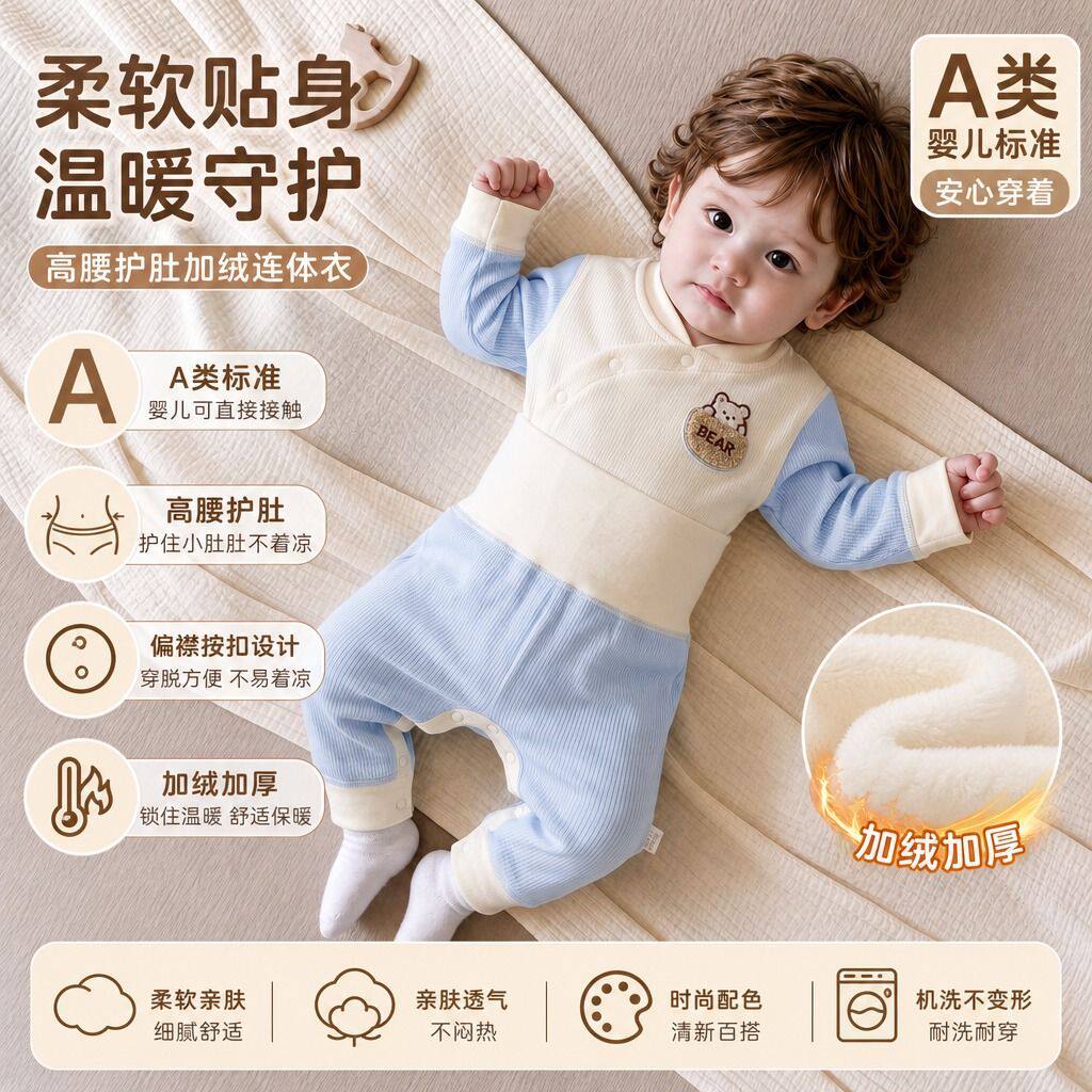 婴儿衣服秋冬保暖套装加