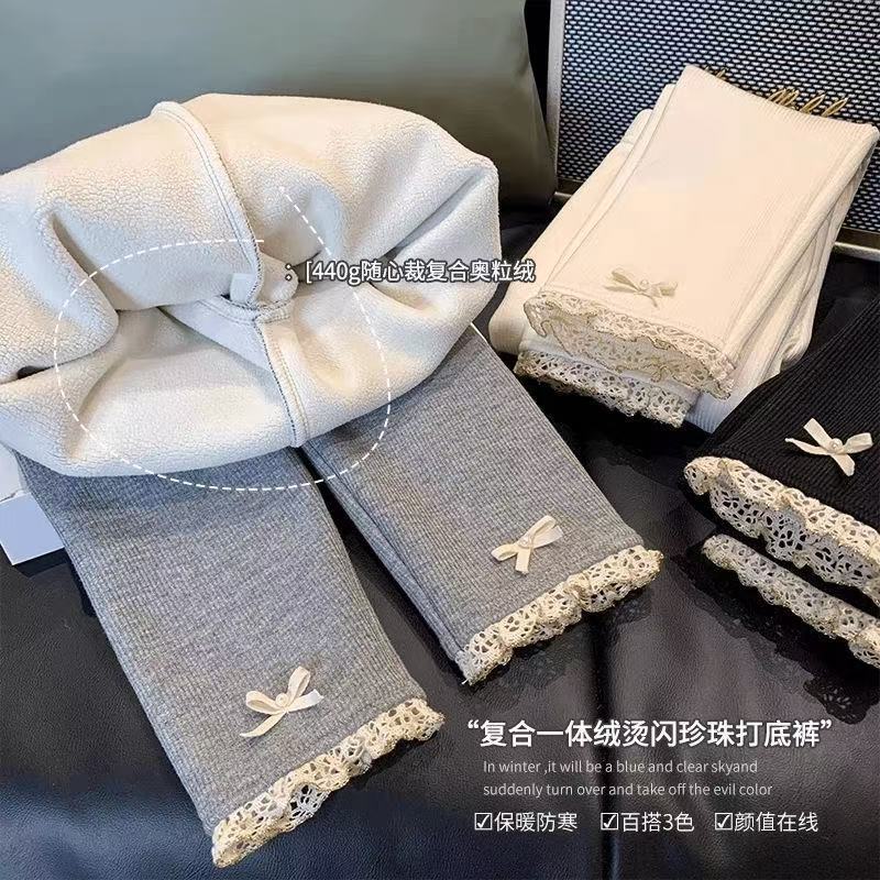 女童加绒长裤新款秋冬款