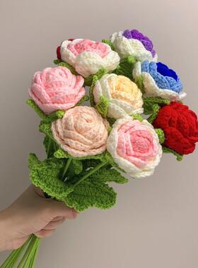 编织花针织手织毛线勾花花朵钩织手工钩花花束成品diy礼物闺蜜女