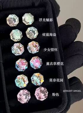 超闪8mm钛钢拧螺丝玫瑰切耳钉