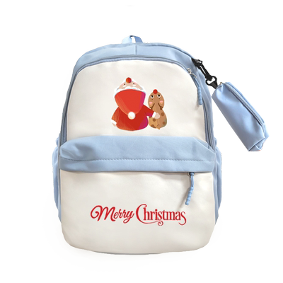 圣诞Christmas圣诞老人拼接书包