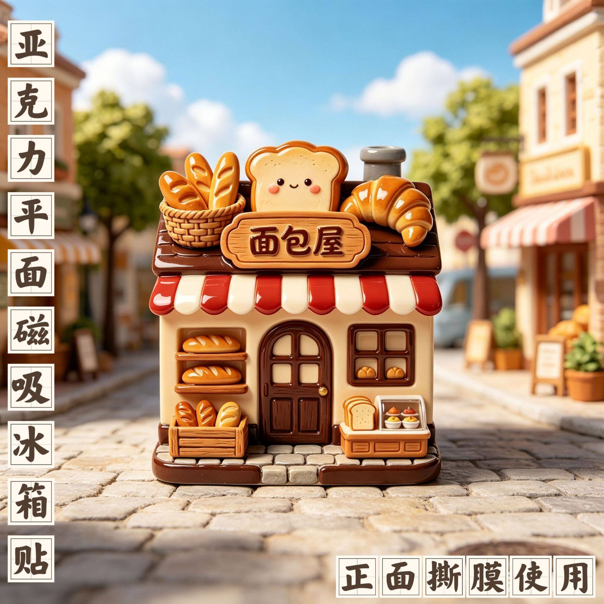【面包房】亚克力平面磁吸冰箱贴创意纪念品个性装饰高级磁吸式
