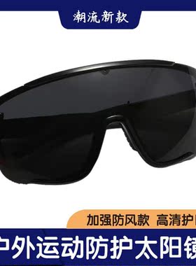 户外运动骑行高清太阳镜男士开车驾驶墨镜大框连体防风沙护目眼镜