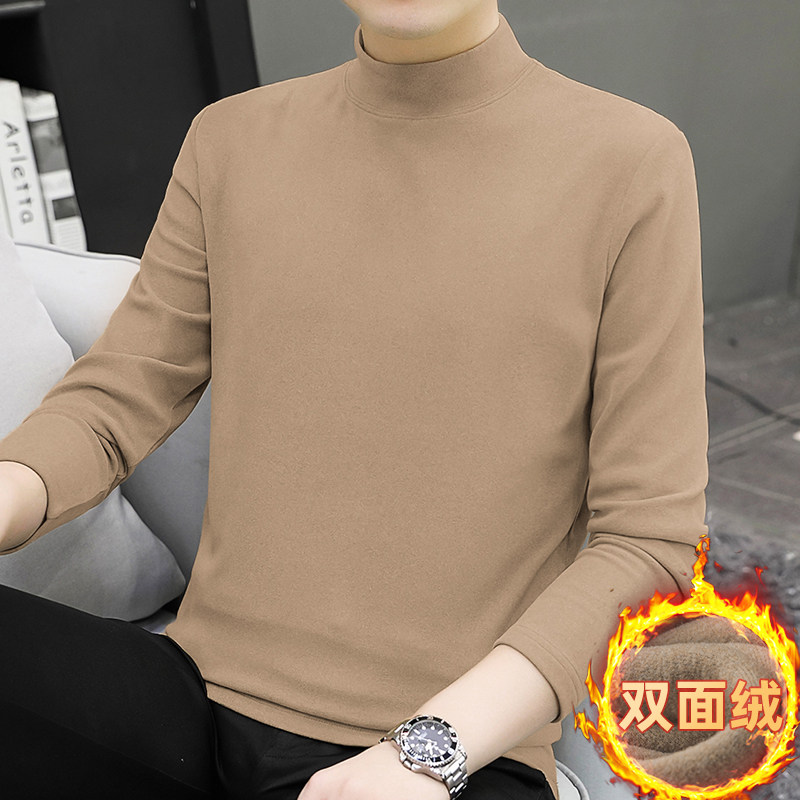 清仓捡漏专柜撤回运动T恤男春秋季半高领打底衫韩版潮流大码长袖