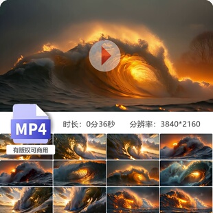 高清海洋巨浪波涛汹涌翻滚ai素材滔天潮旋涡拍打慢镜头视频素材