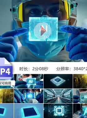 高清科技城市AI云计算人工智能智慧城市5G大数据区块链VR视频素材