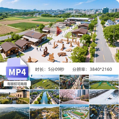 高清TVC韩国宣传片日景地标文化首尔城市风光宫殿桥梁自视频素材