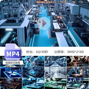 高清芯片制造车间光刻机晶圆无尘自动化生产线AI智能工厂视频素材