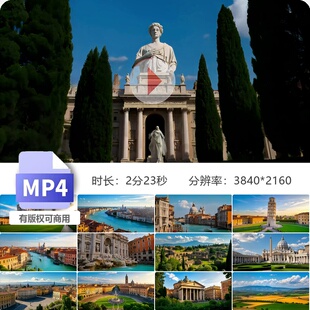 高清意大利罗马斗兽场竞技场古建筑街道航拍城市地标旅游视频素材