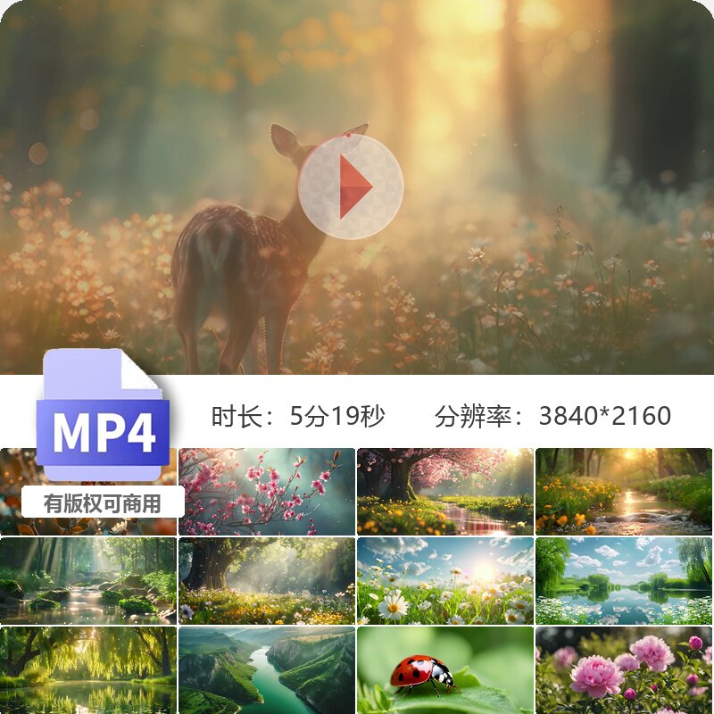 高清春暖花开万物复苏自然生态蝴蝶蜜蜂柳树青蛙小麻雀视频素材