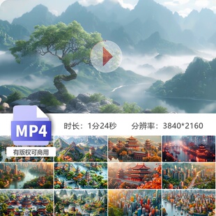 高清长城故宫天坛张家界上海香港重庆广州北京大好山河宣传片素材