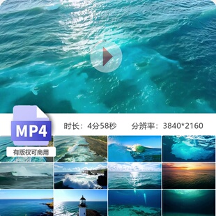 高清大海海底滔天巨浪翻滚航拍日出洋潮世界波涛汹涌视频素材