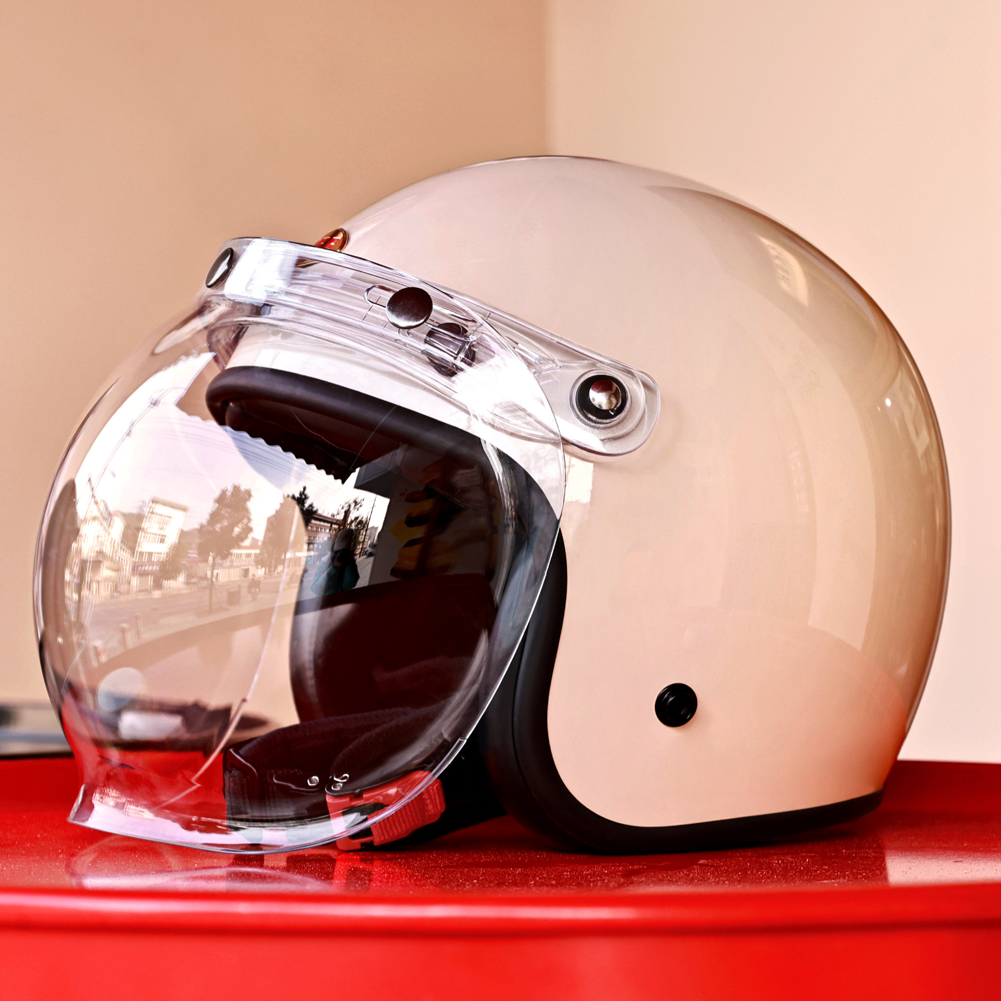 台湾JEF复古头盔摩托电动机车踏板3/4白半盔四男女3C骑行安全帽