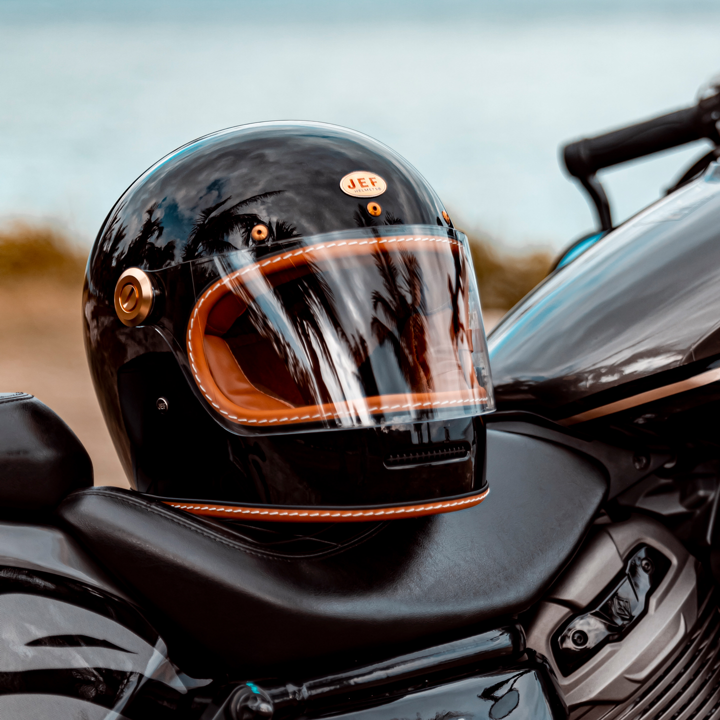 台湾JEF头盔复古全盔冬季踏板3C摩托车乐高覆式安全帽机车四季盔