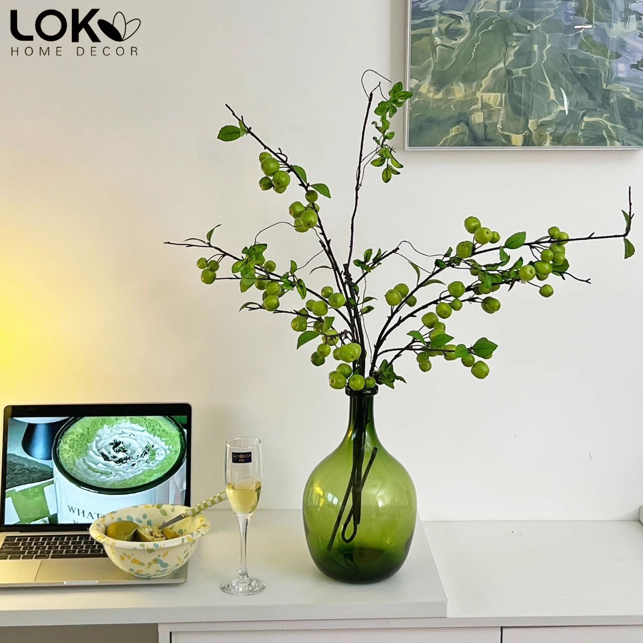 高端小苹果仿真花清新仿真果子家居客厅餐厅装饰摆件假花民宿摆设