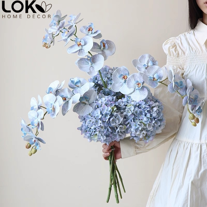 手感轻奢蝴蝶兰仿真花高端假花客厅花艺摆设花束轻奢仿生花卉摆件