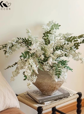 彷真花槐树花法式自然风单枝假花室内家居装饰摄影橱窗道具大枝