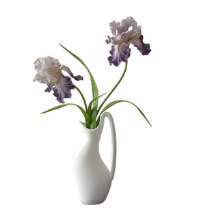 手感仿真花油画鸢尾花餐桌摆件家居装饰蓝紫色爱丽丝假花绢花插花