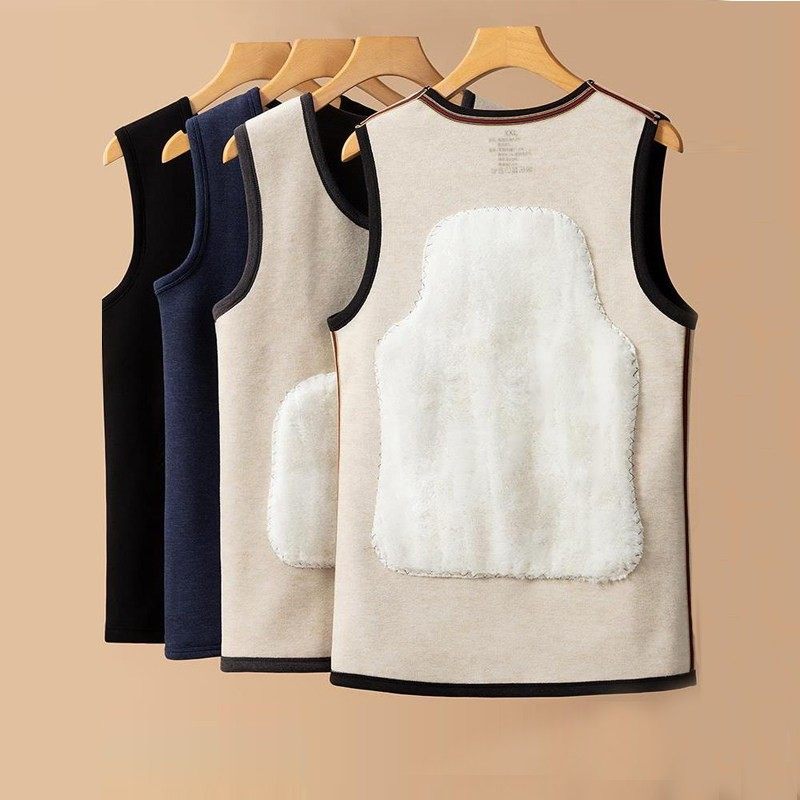 德绒保暖背心男冬季加绒加厚羊毛蚕丝爸爸护背坎肩内穿贴身马甲男,女士内衣/男士内衣/家居服,保暖背心,淘宝优惠券,粉丝福利购,淘宝优惠卷