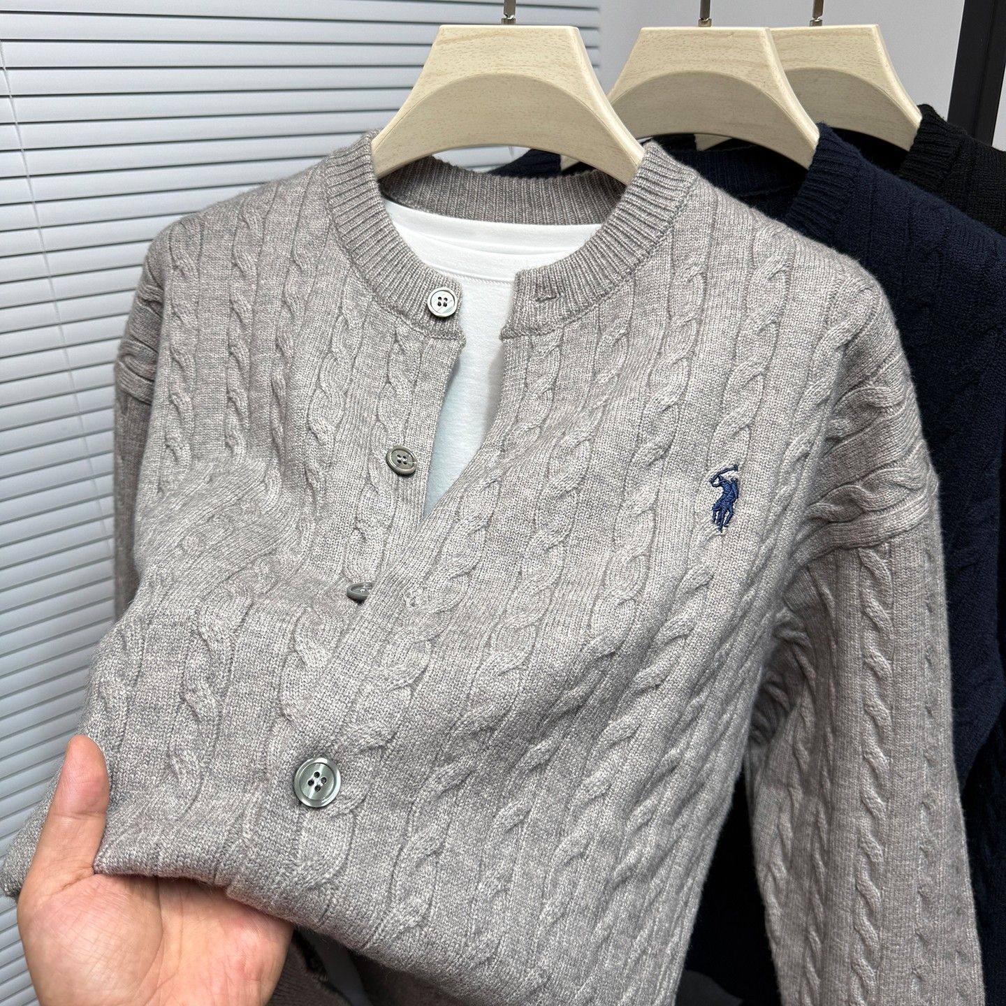 BOZZ BURY~韩系三色！麻花针织开衫男士外穿潮流休闲刺绣毛衣外套,男装,针织衫/毛衣,淘宝优惠券,粉丝福利购,淘宝优惠卷