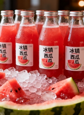 【囤货20瓶】冰镇西瓜果汁饮料220ml瓶四级清爽解渴饮品整箱果汁