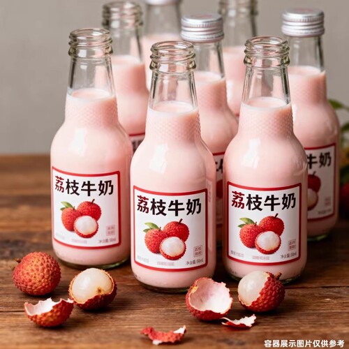 【现货速发】荔枝牛奶风味饮品220ml*10瓶营养餐香蕉牛奶秋冬饮品