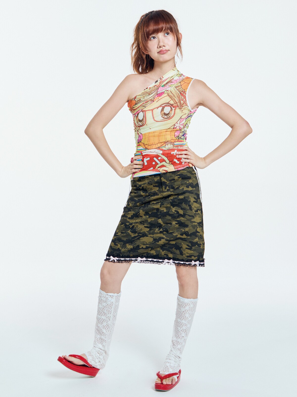 Anime Mesh One-Shoulder Top | Direct from Taobao China - Taobao product photo 4